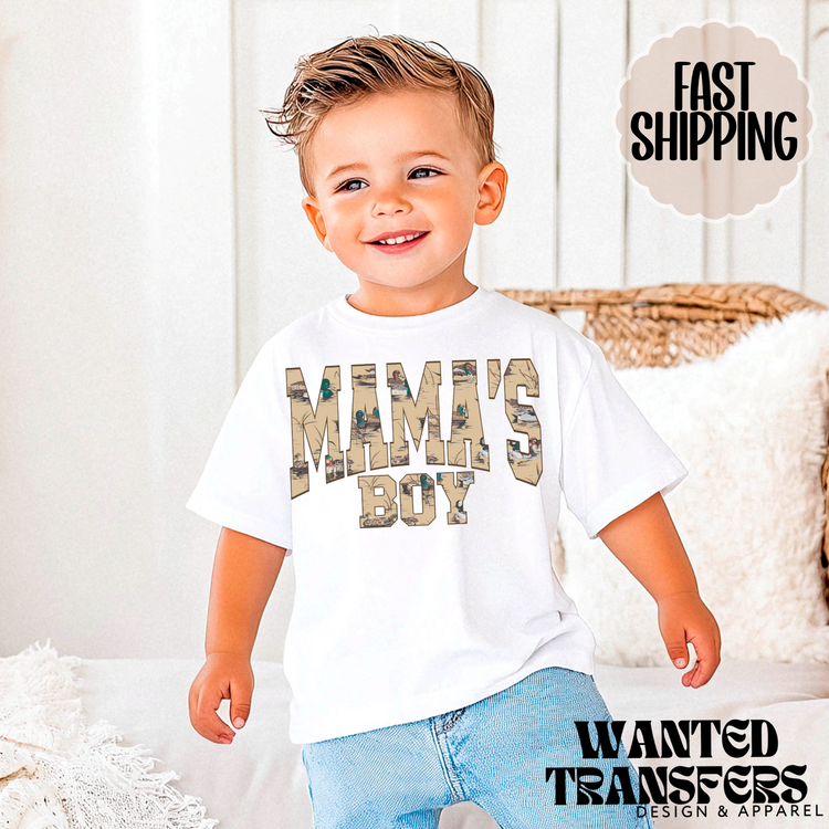 Duck Camo Mama's Boy, Trendy Hunting Kids Graphic Tee, Unisex, Grunge, Western, Duck Hunter, Trendy Kids Tee, Everyday Tee