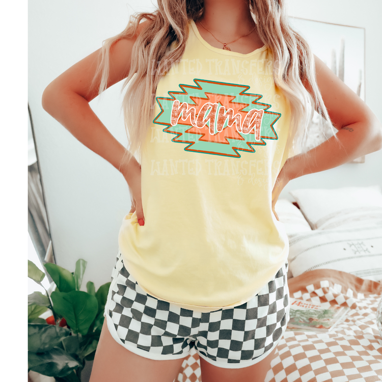 Aztec Mama (Distressed Orange) Exclusive Sublimation Transfer
