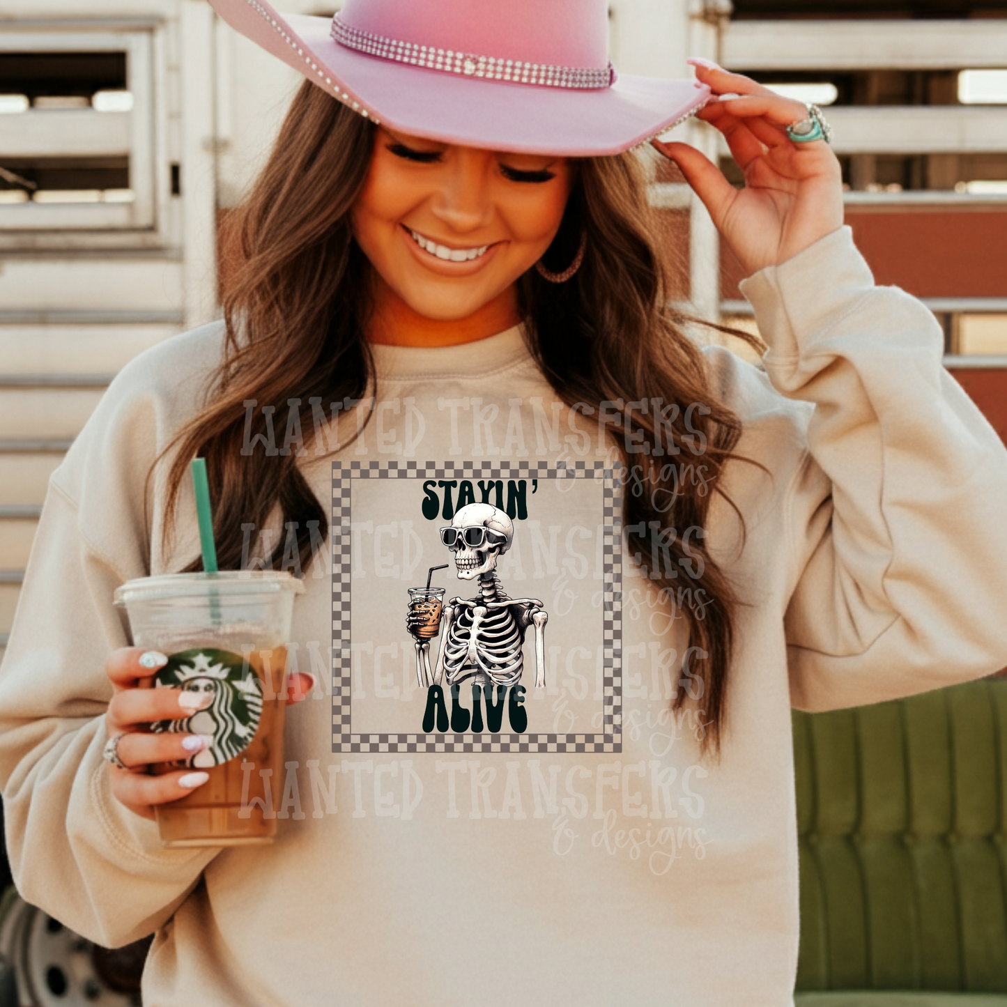 Iced Coffee Stayin' Alive Exclusive Sublimation Transfer