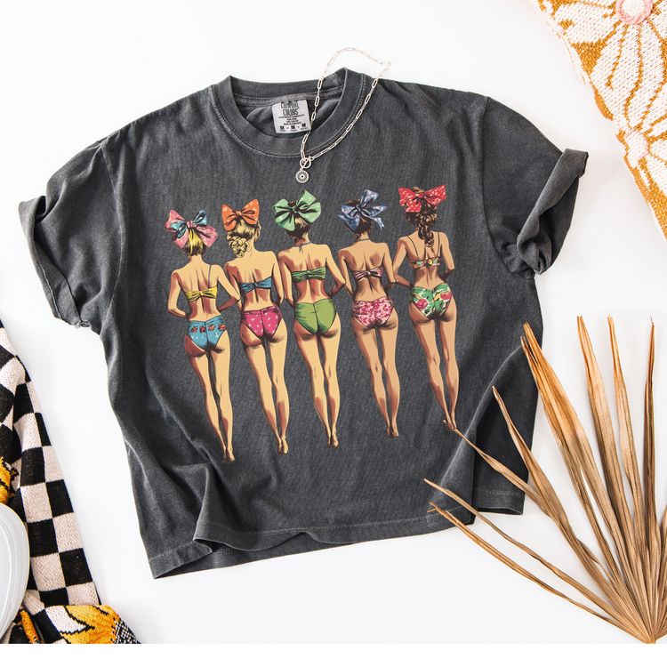 Vintage Bikini Summer Clear Film Screen Print Transfer