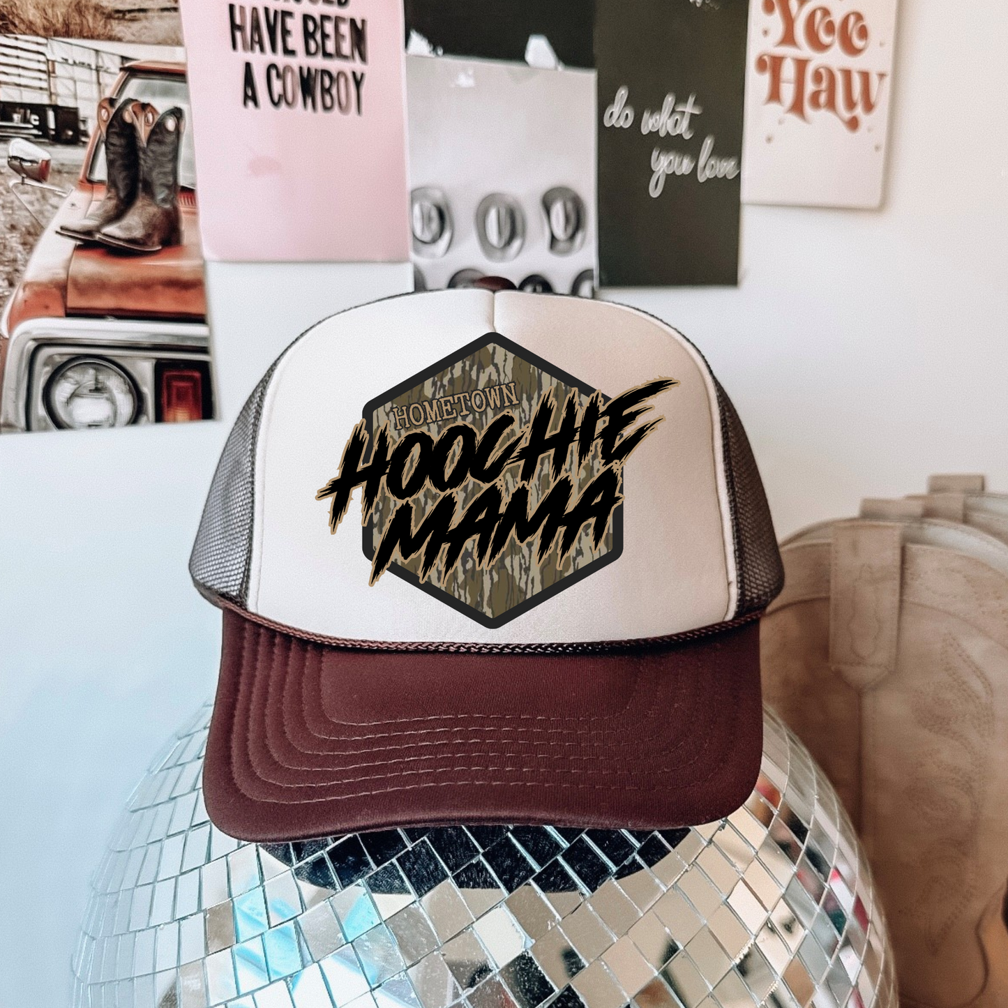 Hometown Hoochie Mama Clear Film Screen Print Transfer Pocket/Hat Transfer