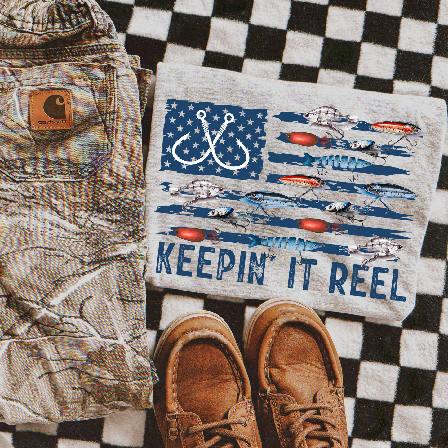 Keepin' it Reel Fishing Toddler Clear Film Screen Print Transfer