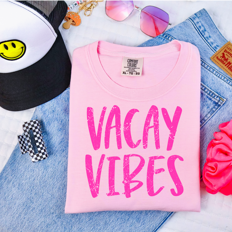 Neon Pink Vacay Vibes Summer PNG Digital Download