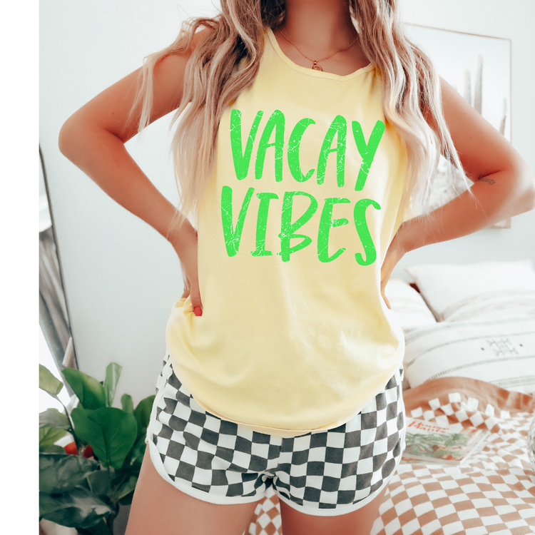 Neon Green Vacay Vibes Summer PNG Digital Download