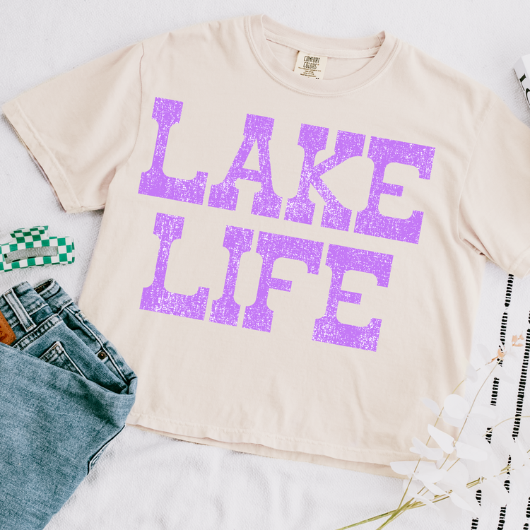 Distressed Lake Life Purple Summer PNG Digital Download