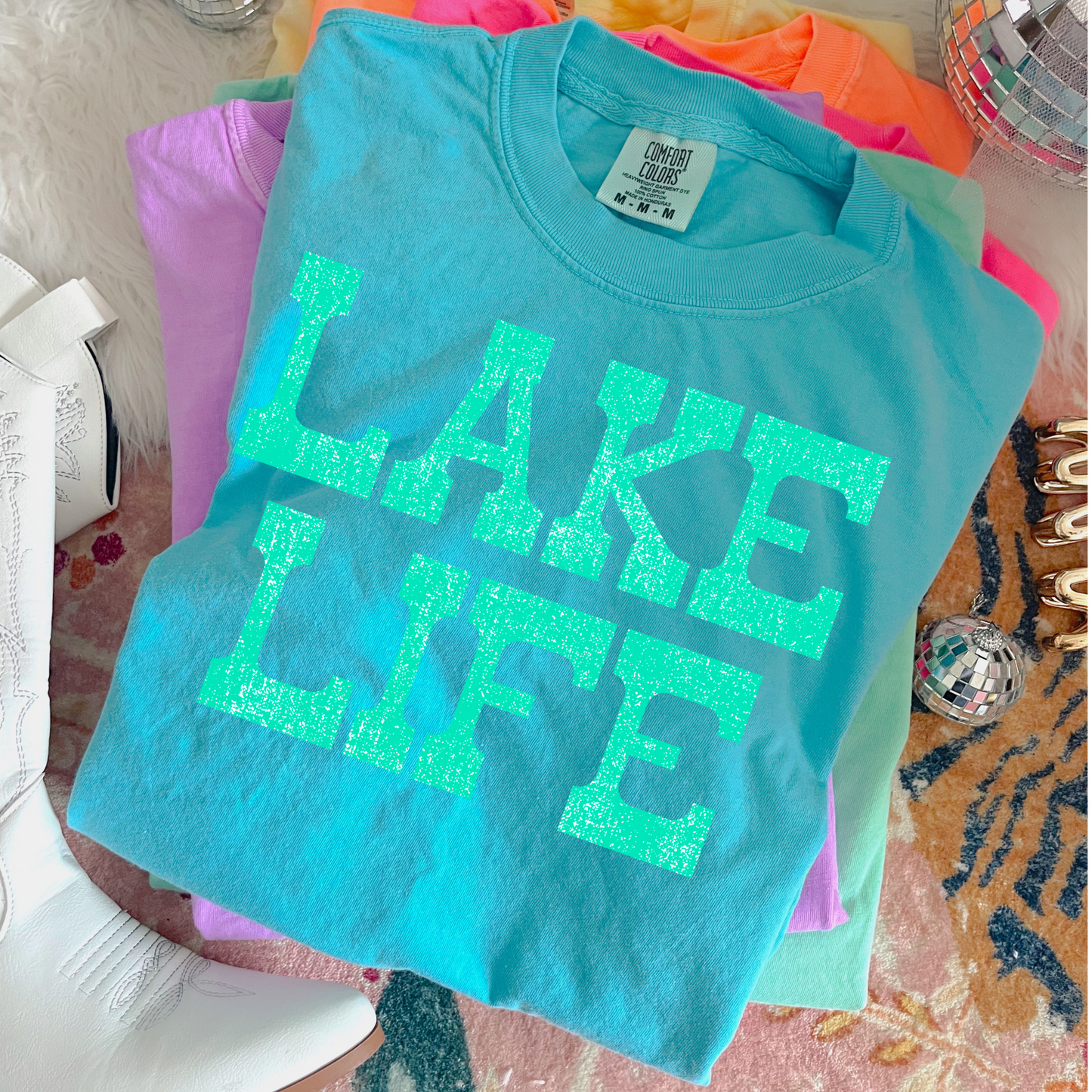 Distressed Lake Life Teal Summer PNG Digital Download