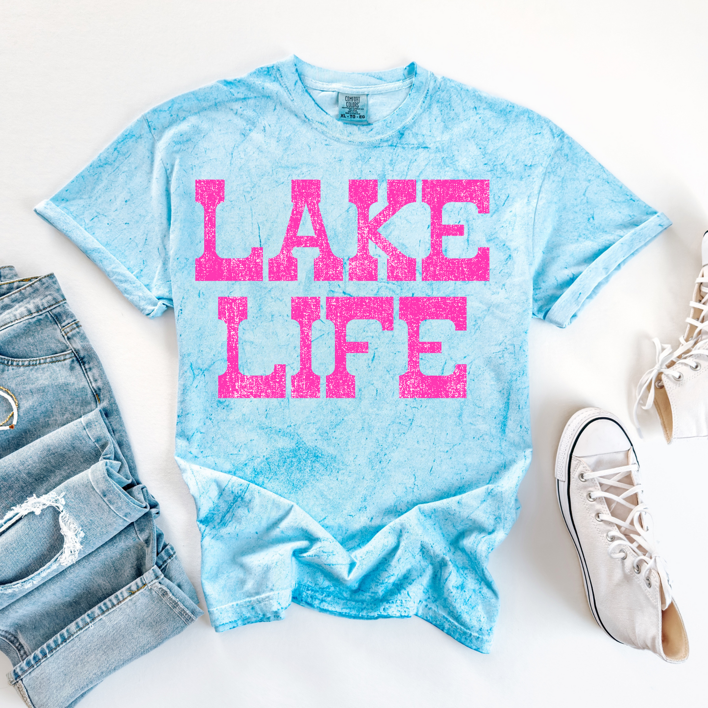 Distressed Lake Life Hot Pink Summer PNG Digital Download