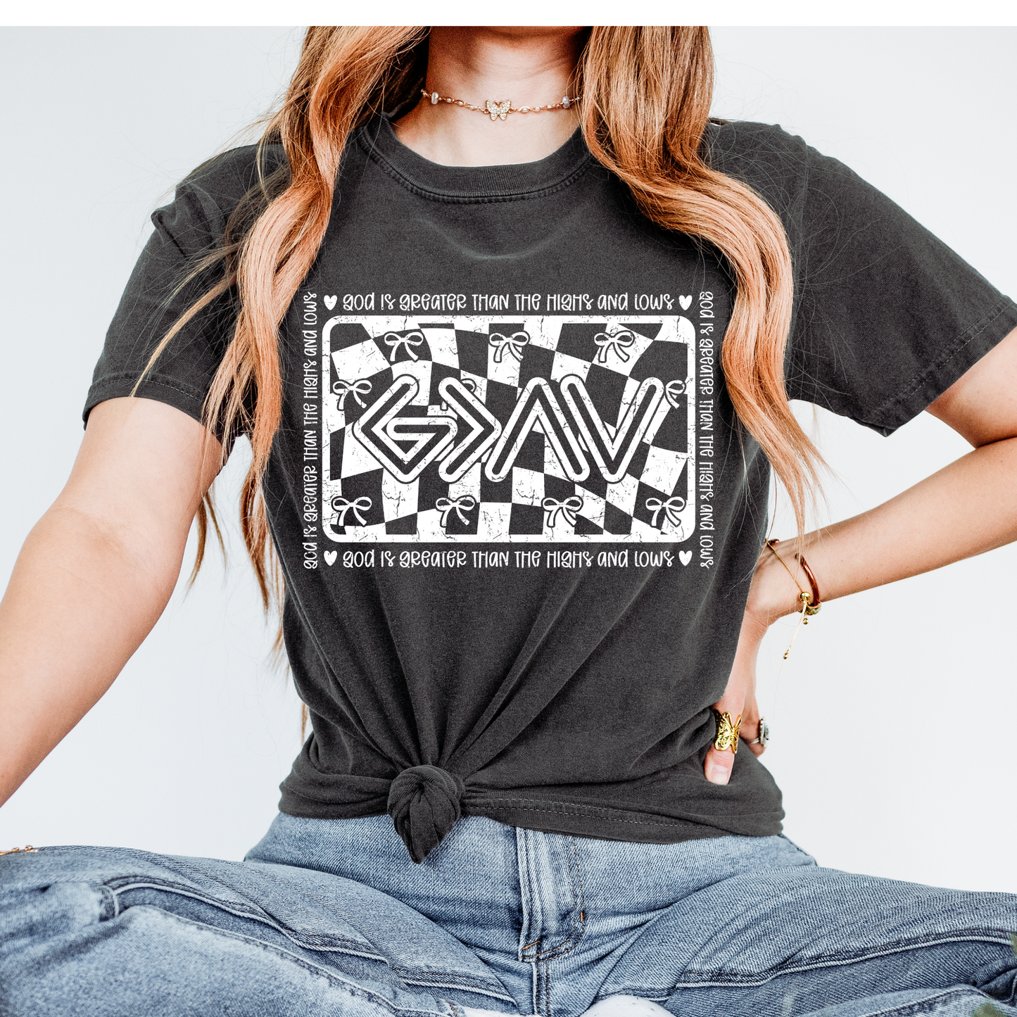 God is Greater Than the Highs and Lows Faith Screen Print Transfer