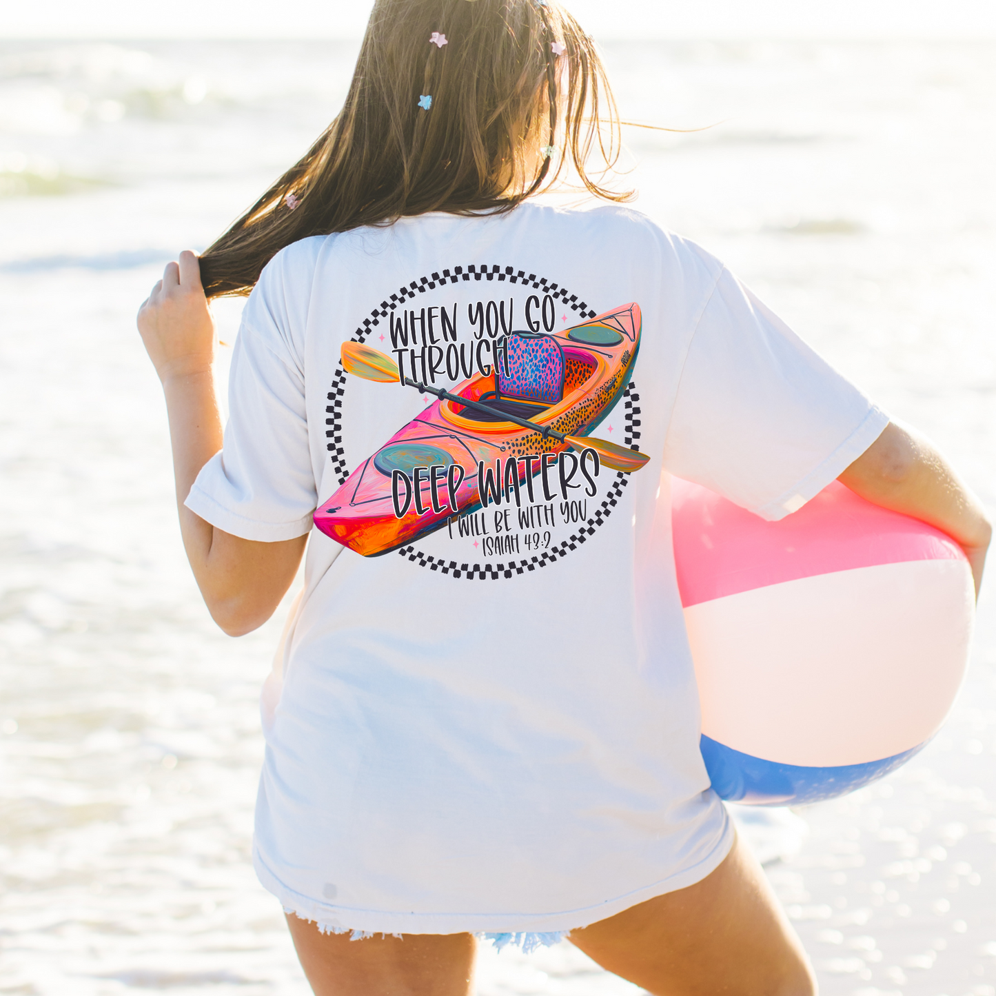 When you Go Through Deep Waters, I Will be With You Faith DTF Transfer