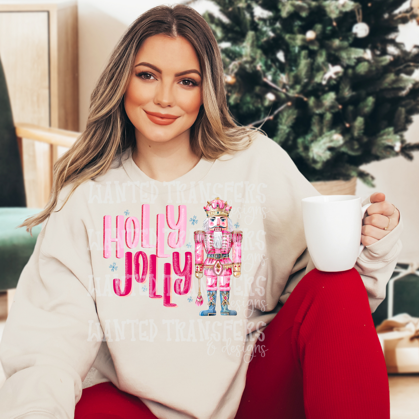 Holly Jolly Nutcracker Pink Exclusive Sublimation Transfer