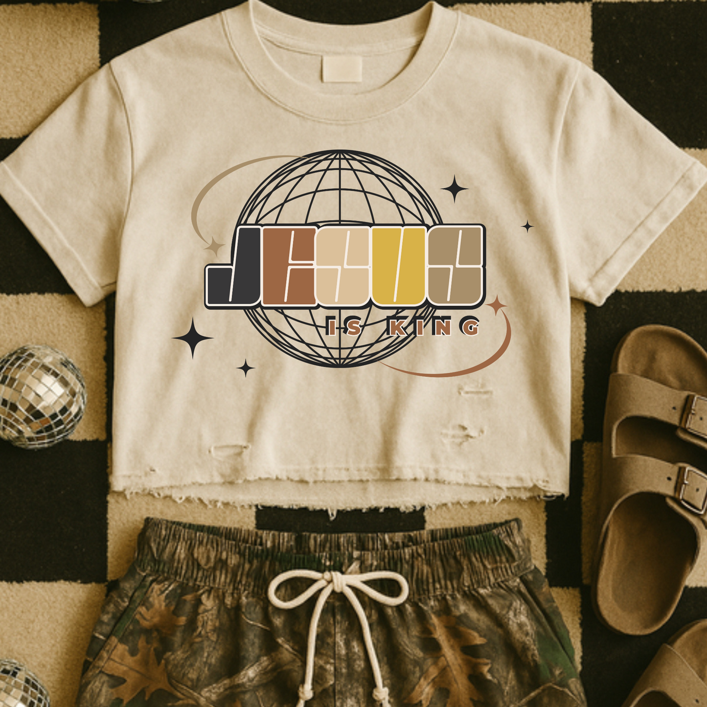 Retro Jesus is King Faith DTF Transfer