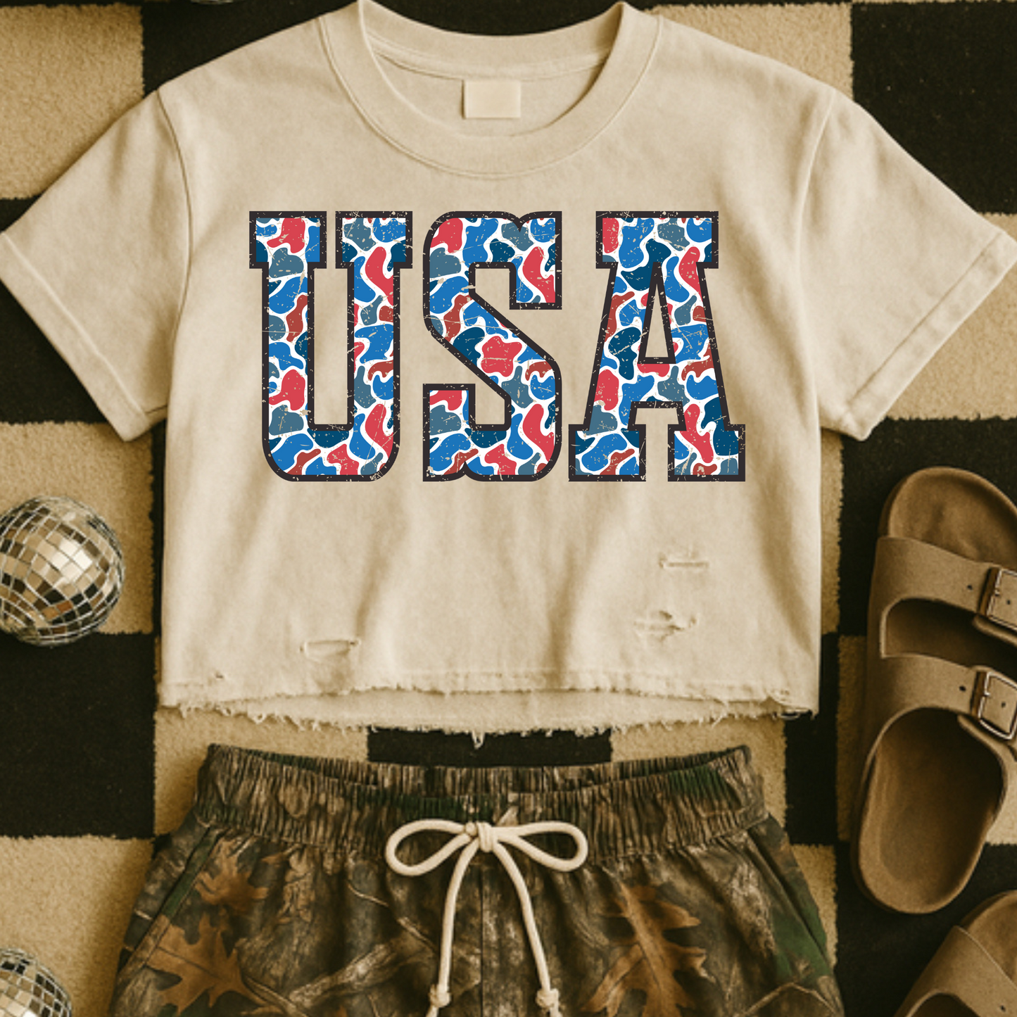 Camo USA DTF Transfer
