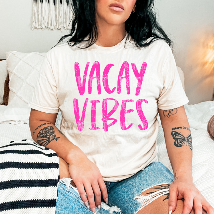 Vacay Vibes Pink Exclusive Sublimation Transfer