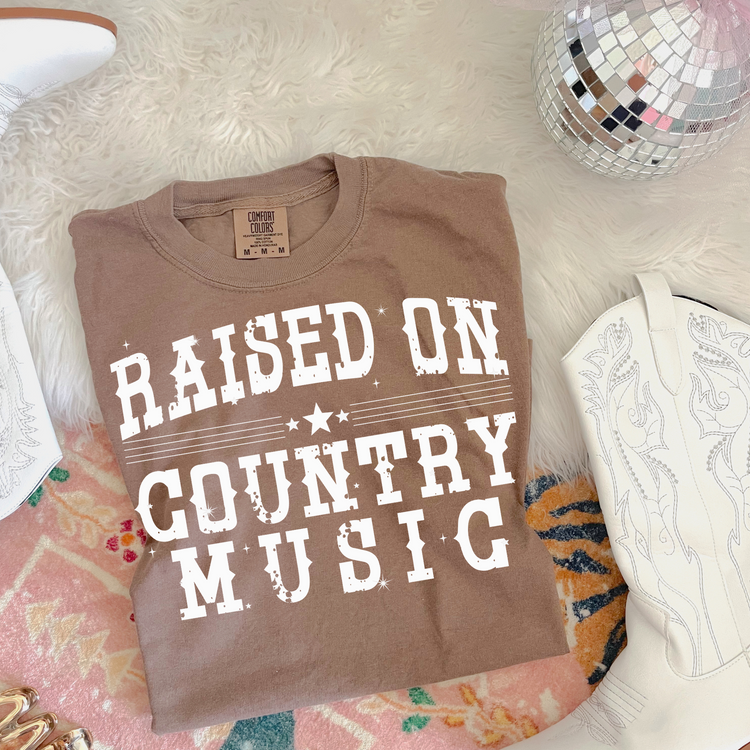 Raised on Country Music Western Screen Print Transfer