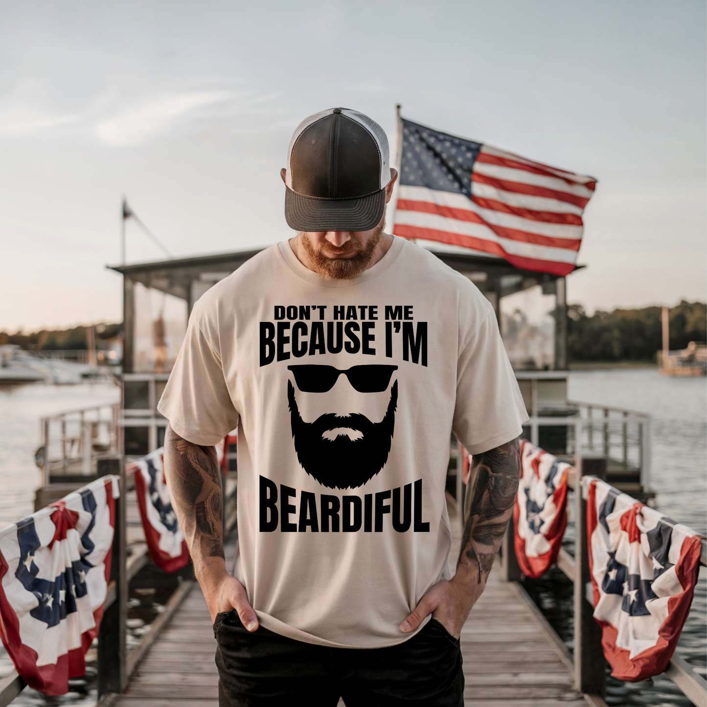 Don't Hate Me Because I'm Beardiful DTF Transfer