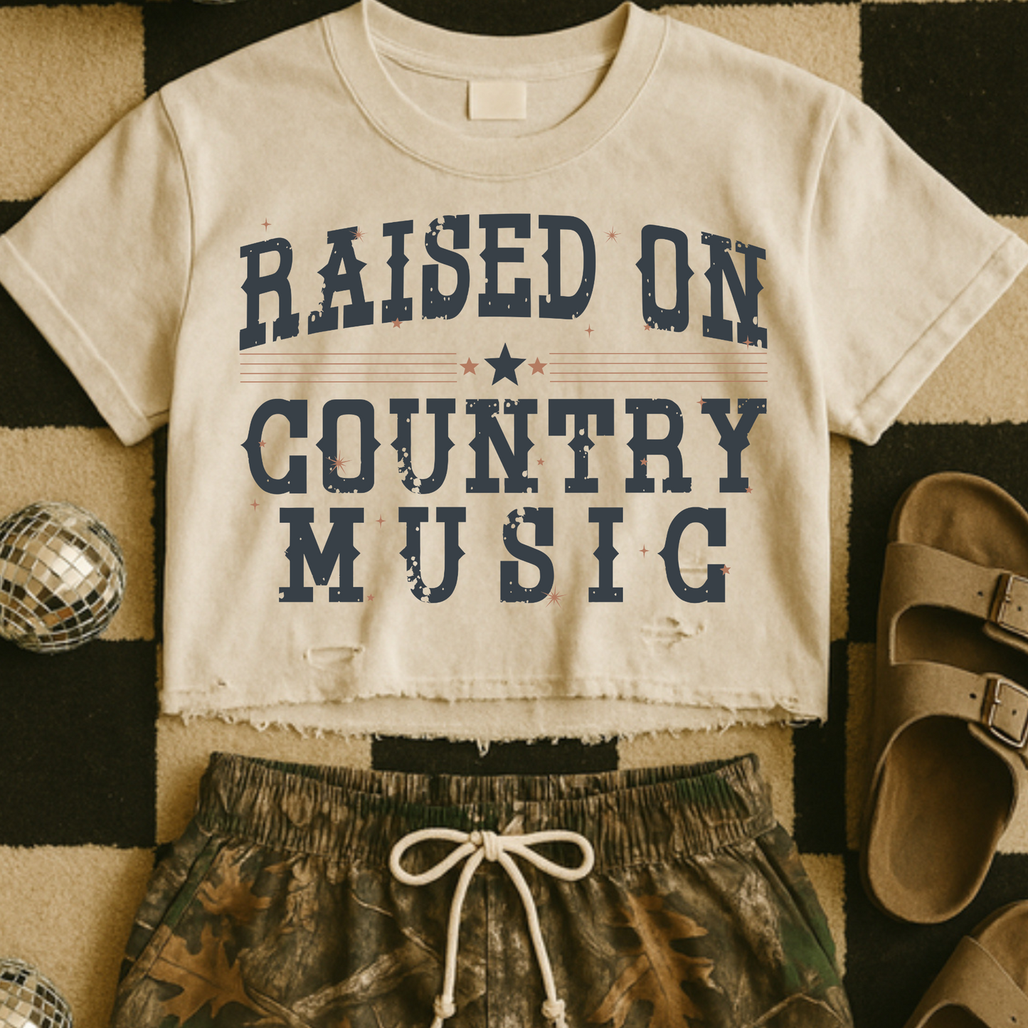 Raised On Country Music DTF Transfer