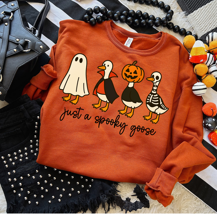 Just a Spooky Goose Halloween Clear Film Screen Print Transfer