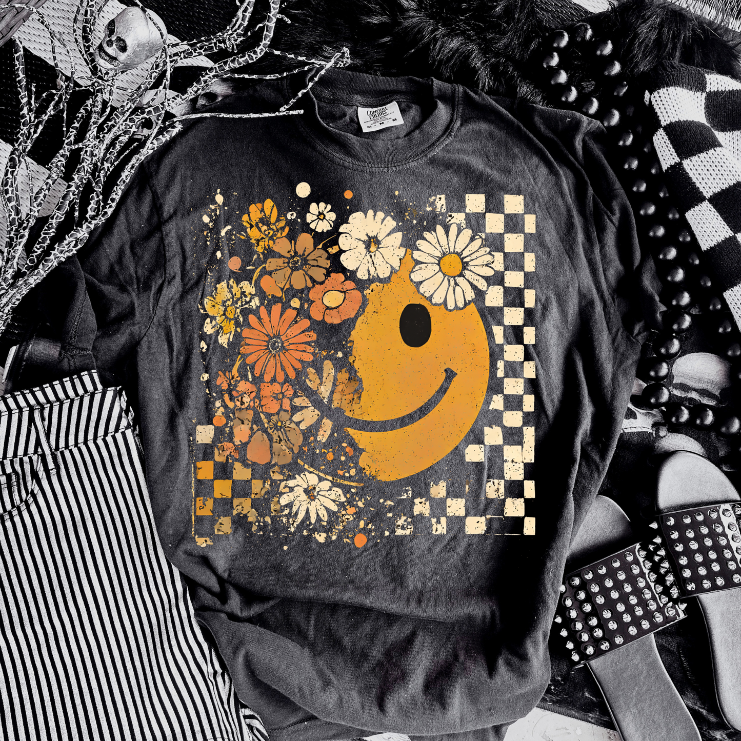 Floral Fall Happiness Clear Film Screen Print Transfer