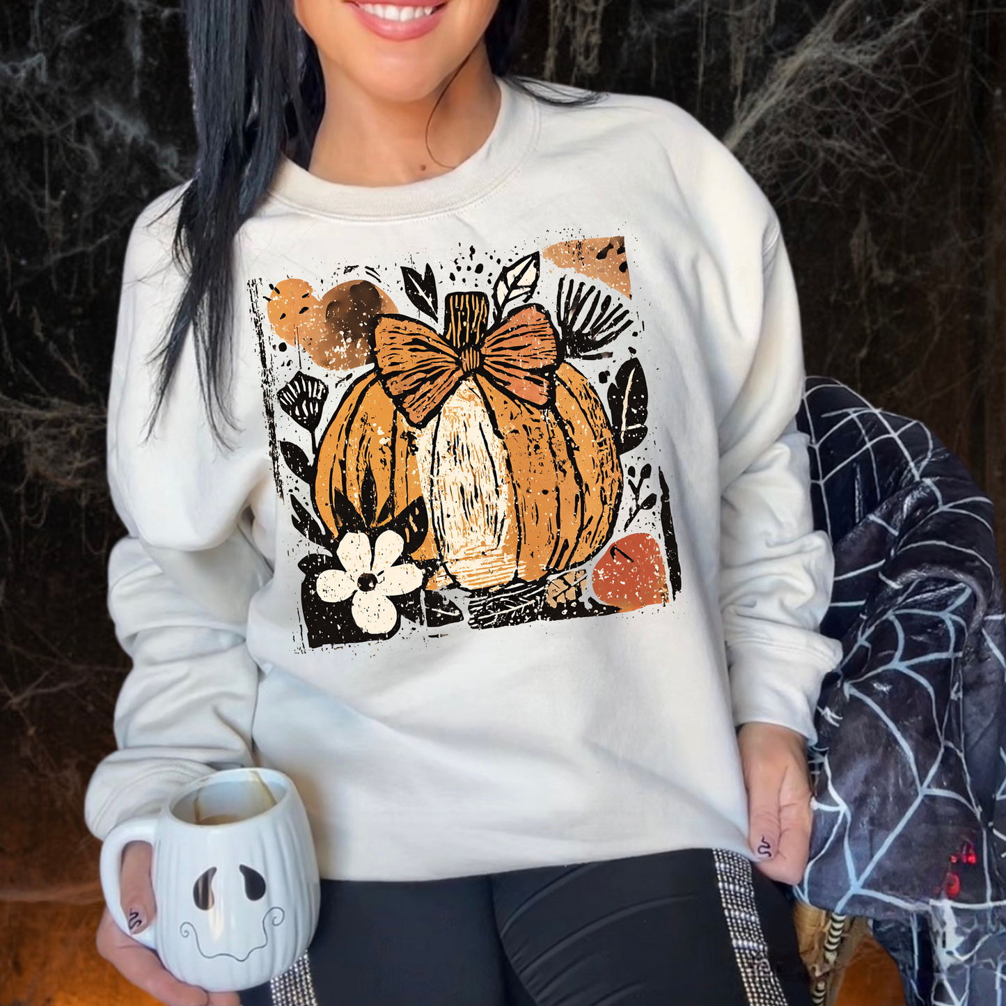 Distressed Pumpkin DTF Transfer