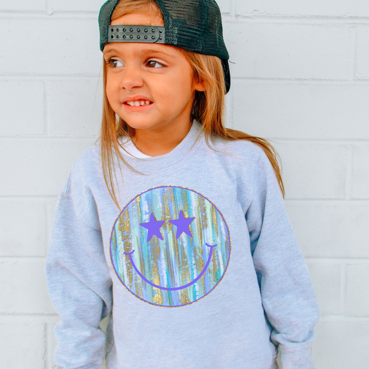 Purple Happy Brushstroke Toddler Clear Film Screen Print Transfer