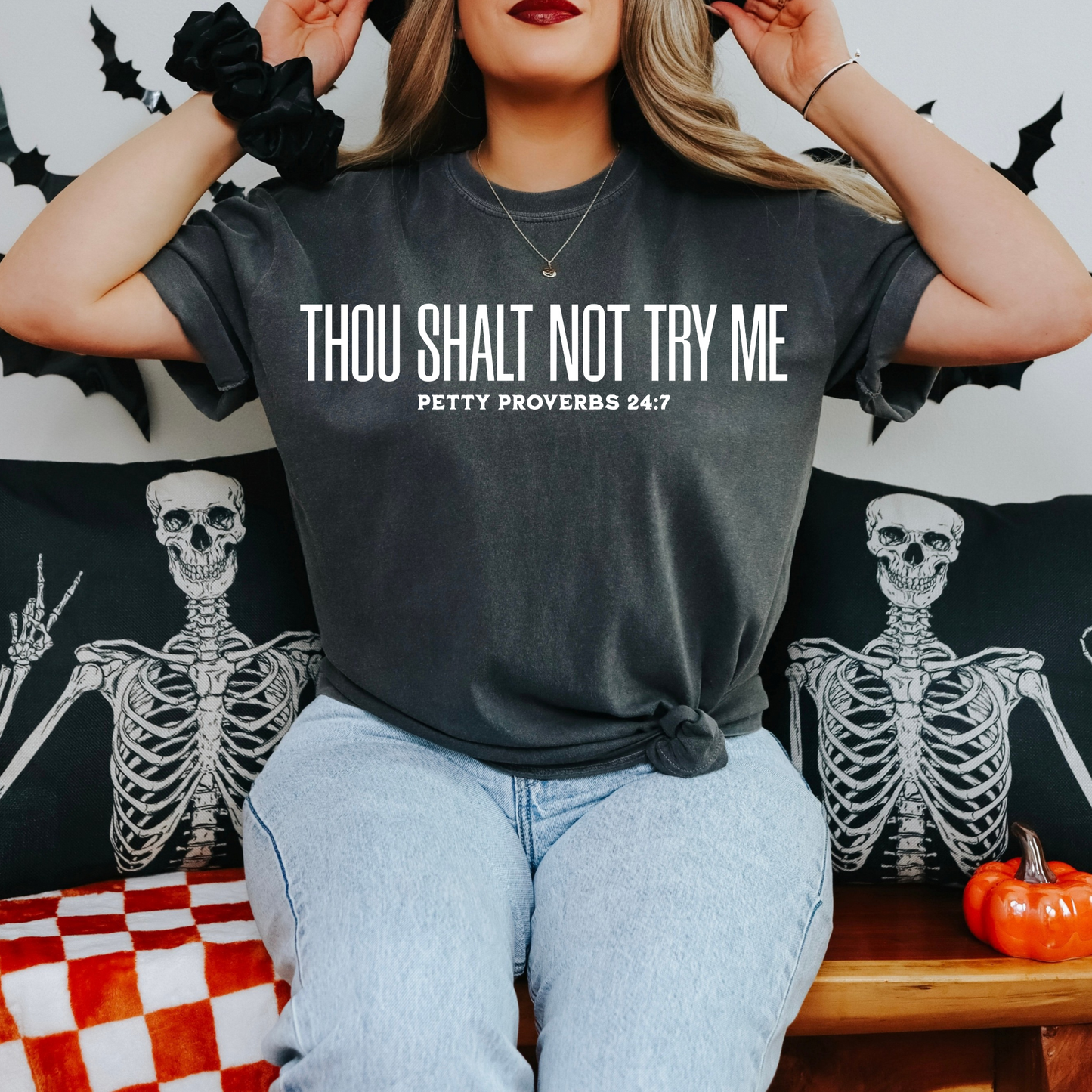 Thou Shall Not Try Me White DTF Transfer