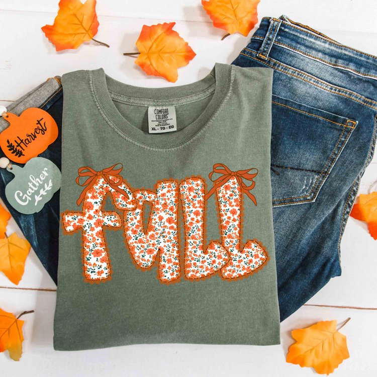 Fall Doodle Floral Clear Film Screen Print Transfer