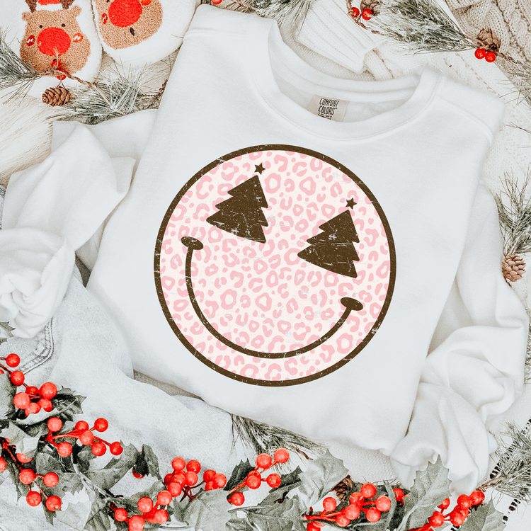 Christmas Smiley Clear Film Screen Print Transfer