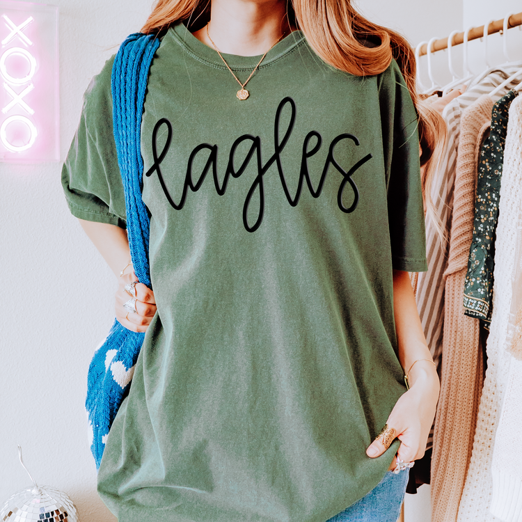 Eagles School Spirit Puff Screen Print Transfer