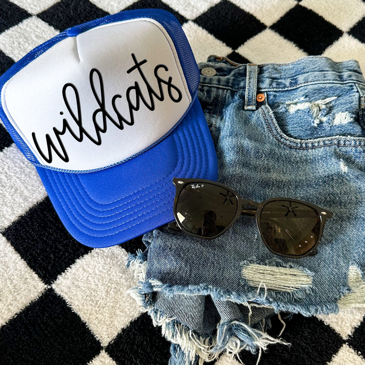 Wildcats School Spirit Hat Puff Screen Print Transfer