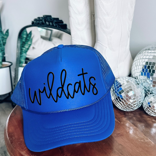 Wildcats School Spirit Hat Puff Screen Print Transfer