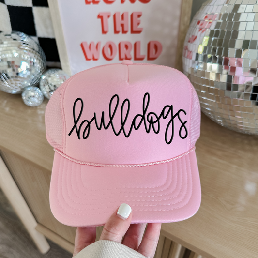 Bulldogs School Spirit Hat Puff Screen Print Transfer