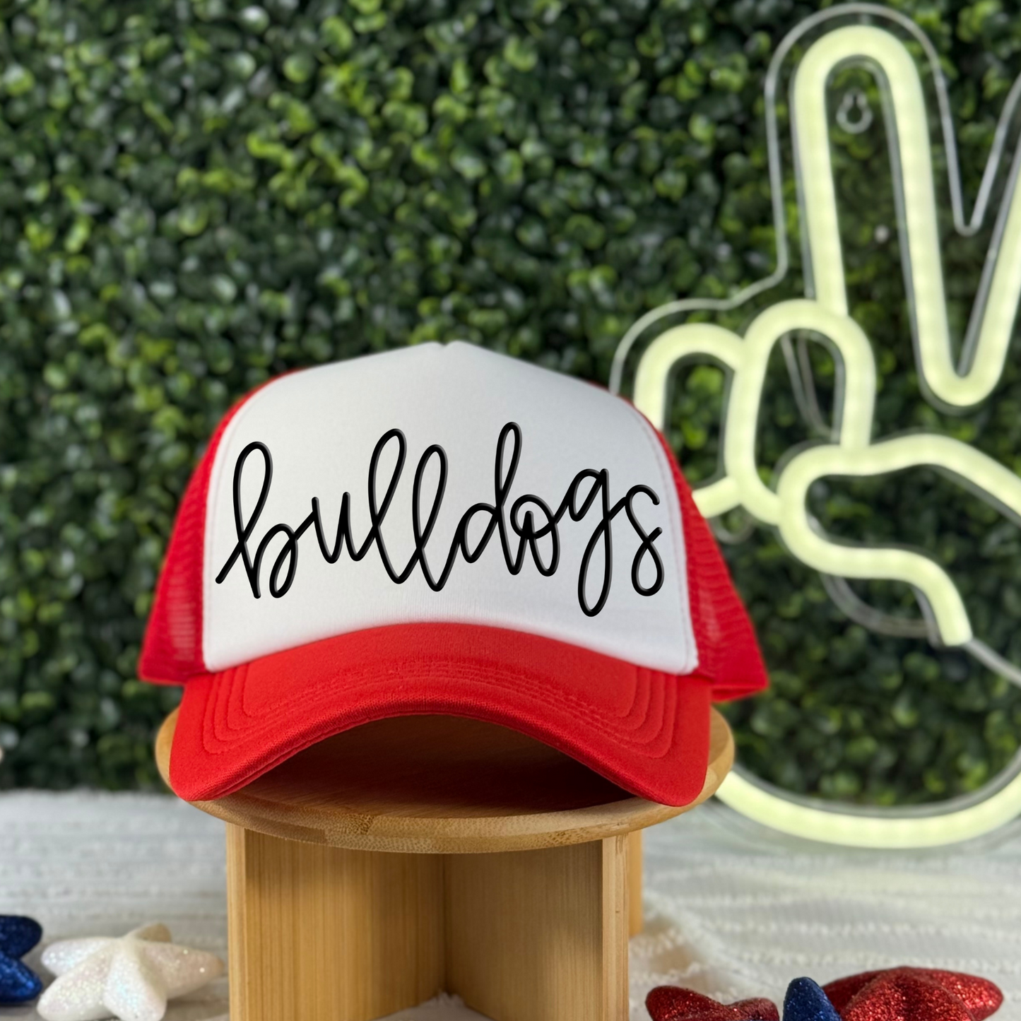 Bulldogs School Spirit Hat Puff Screen Print Transfer