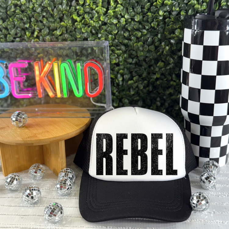 Rebel Western Hat Puff Screen Print Transfer