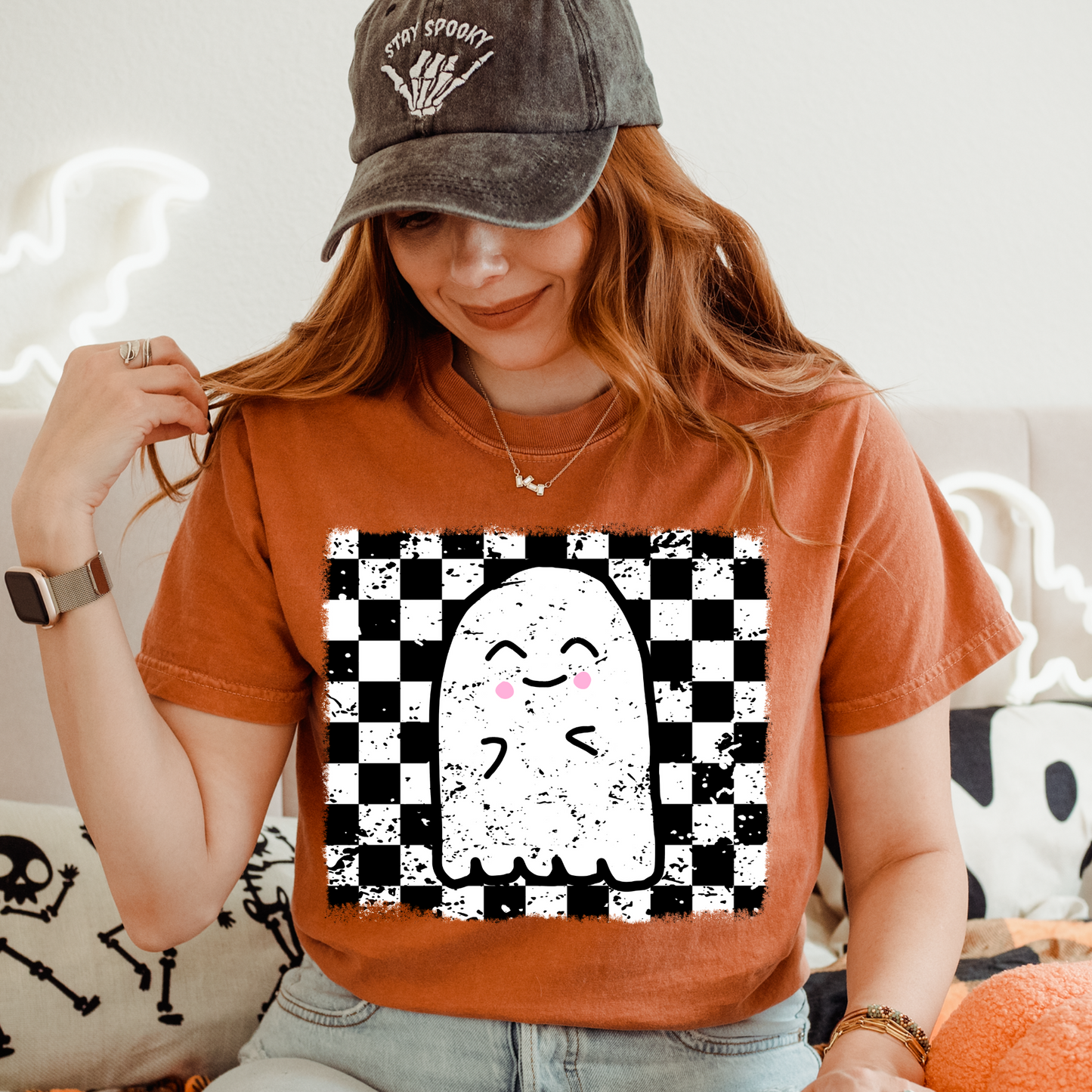 Checkered Ghost Clear Film Screen Print Transfer