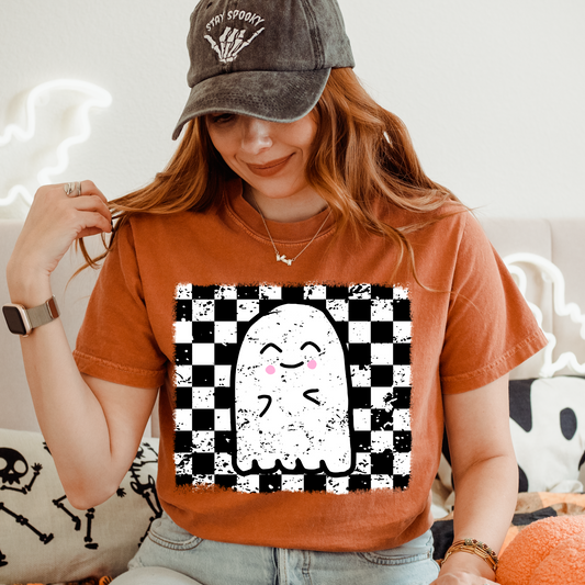 Checkered Ghost Clear Film Screen Print Transfer