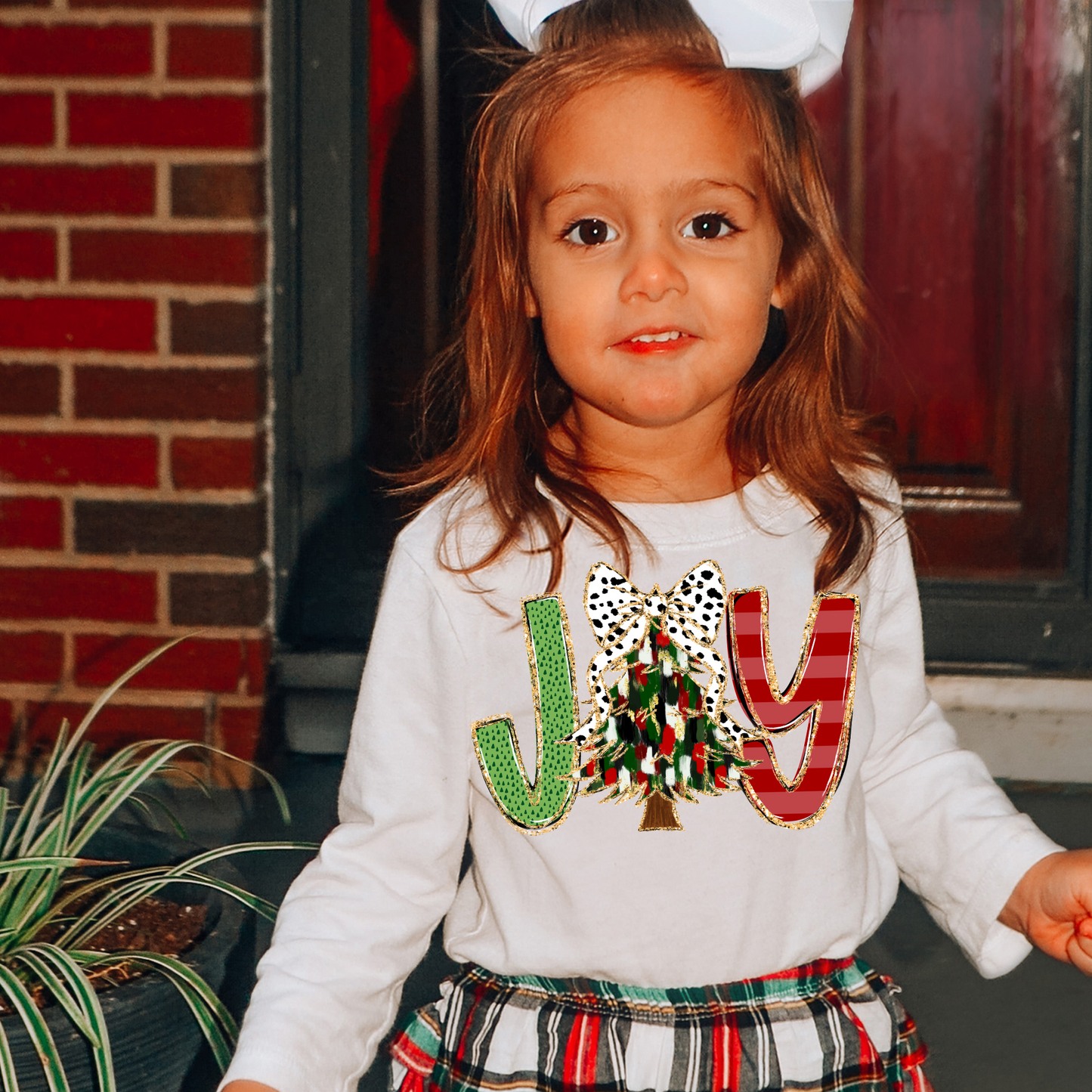 Joy Brushstroke Christmas Toddler/Youth Clear Film Screen Print Transfer