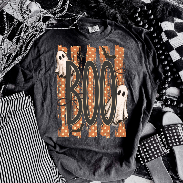 Boo Striped Halloween DTF Transfer