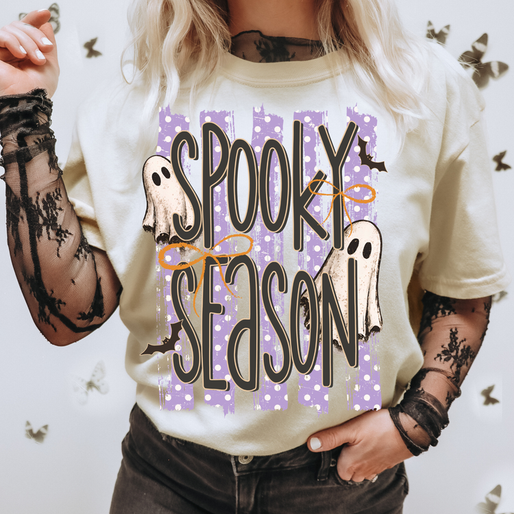 Spooky Season Purple Striped Trendy Halloween DTF Transfer