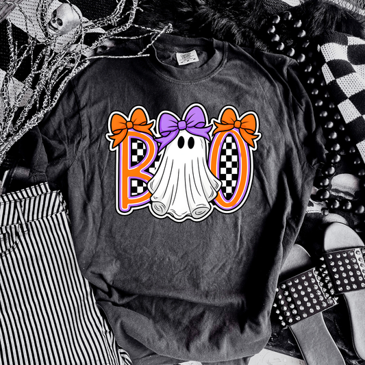 Boo Checkered DTF Transfer