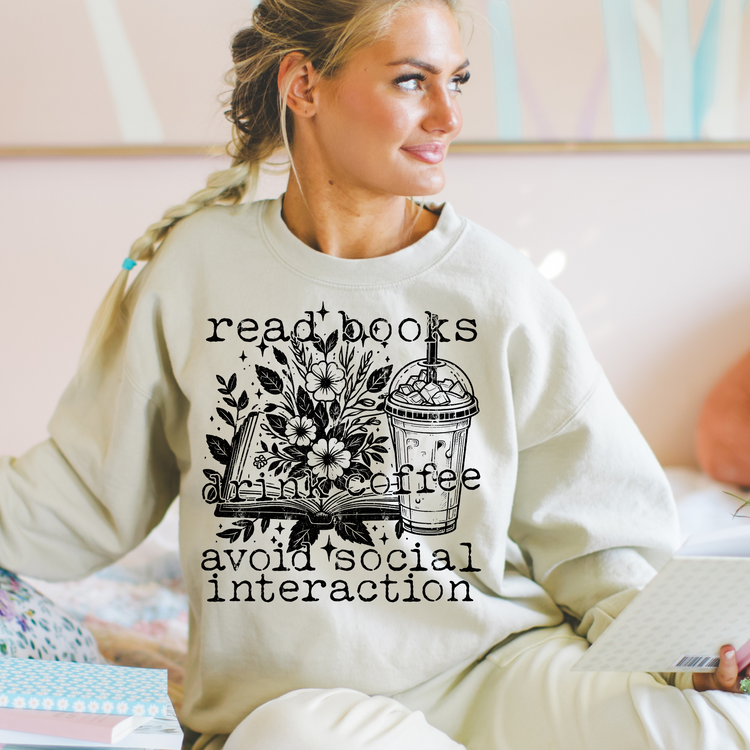 Read Books Avoid Social Interaction DTF Transfer