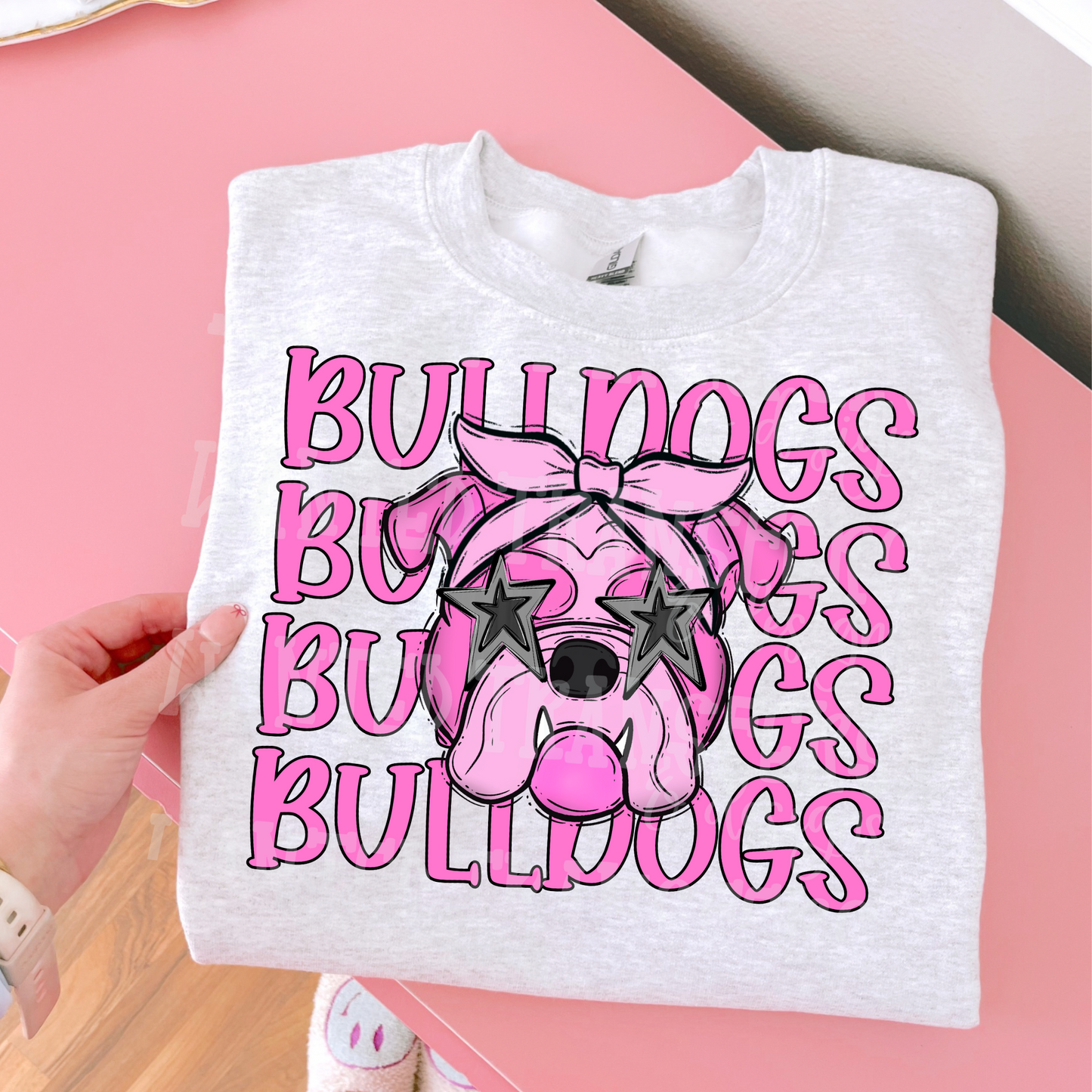 Pink Superstar Bulldog Mascot 2 Exclusive Sublimation Transfer