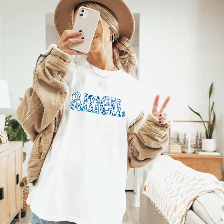 Amen (blue outline) Exclusive Sublimation Transfer