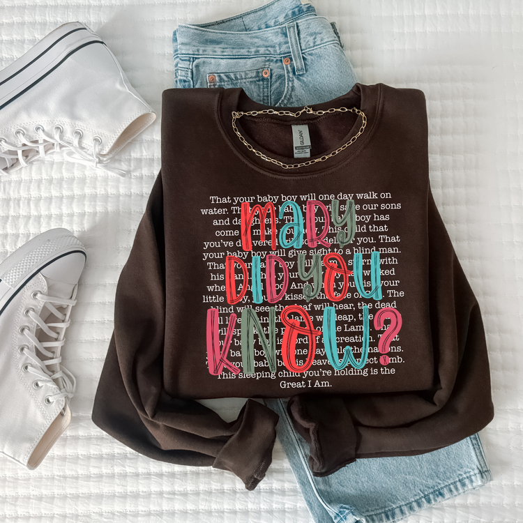 Mary Did You Know White Font Christmas DTF Transfer