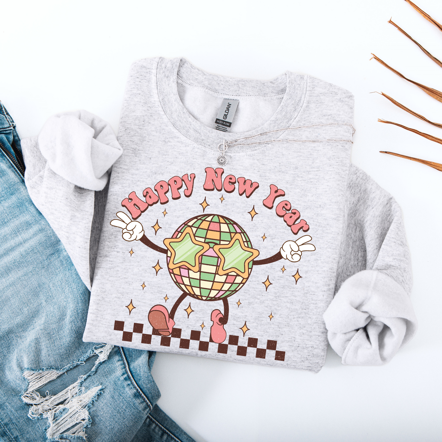 Retro Happy New Year DTF Transfer