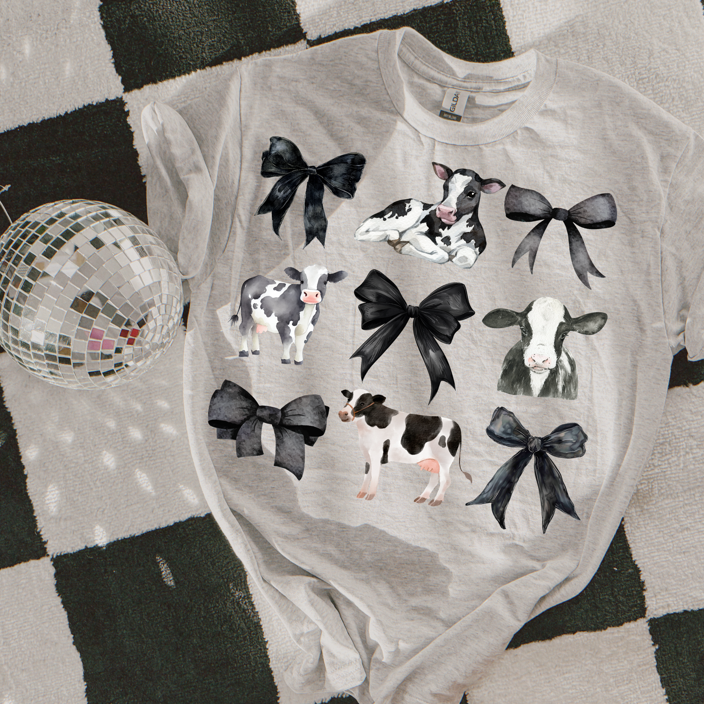 Dairy Cow Black Coquette DTF Transfer