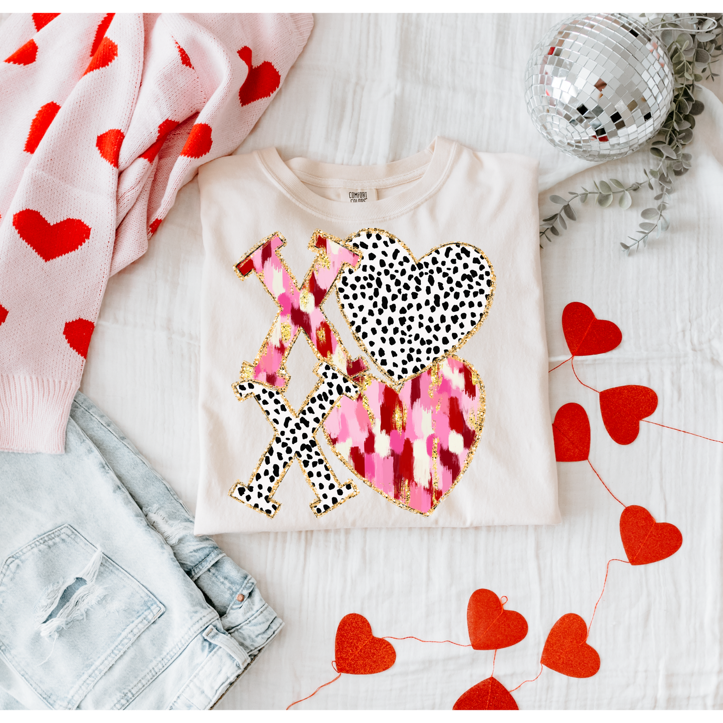 Brushstroke XOXO Valentine's DTF Transfer