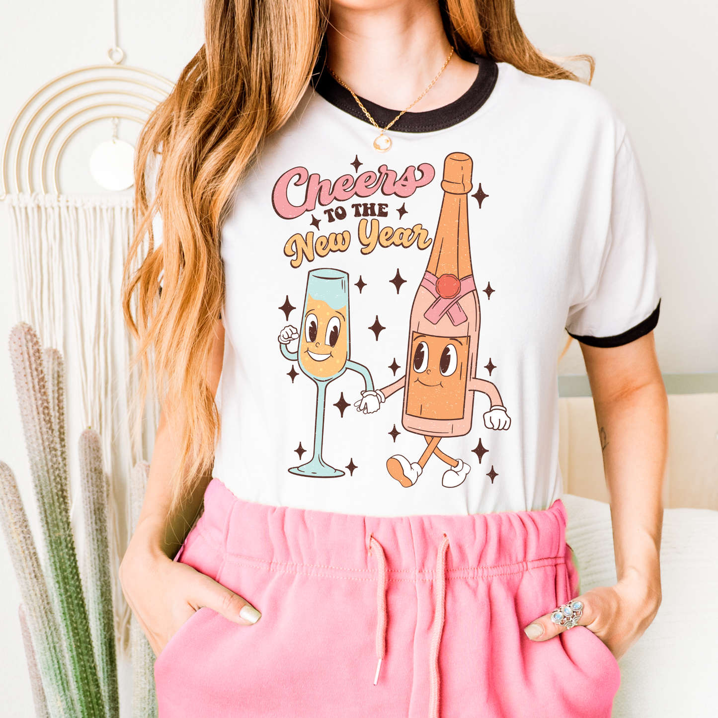 Cheers to the New Year Retro DTF Transfer