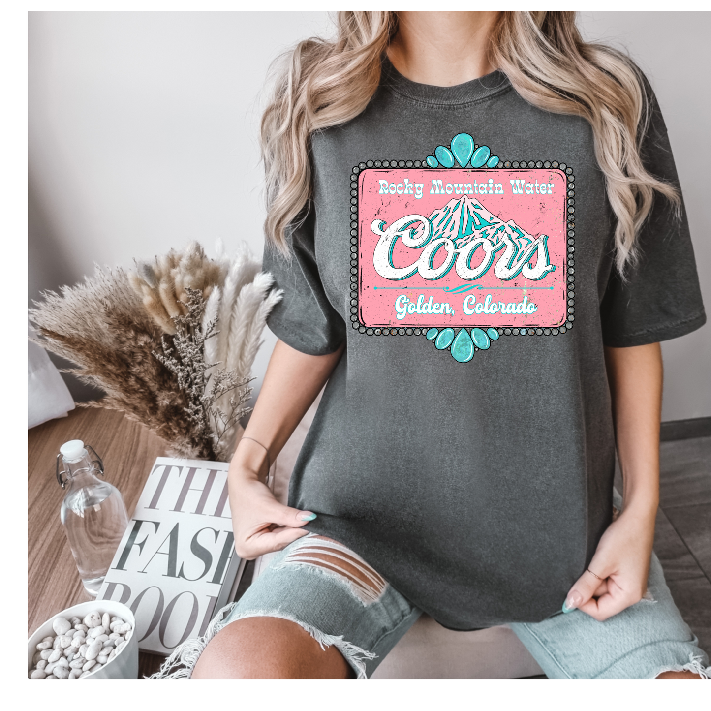 Pink Western Rocky Mountain DTF Transfer