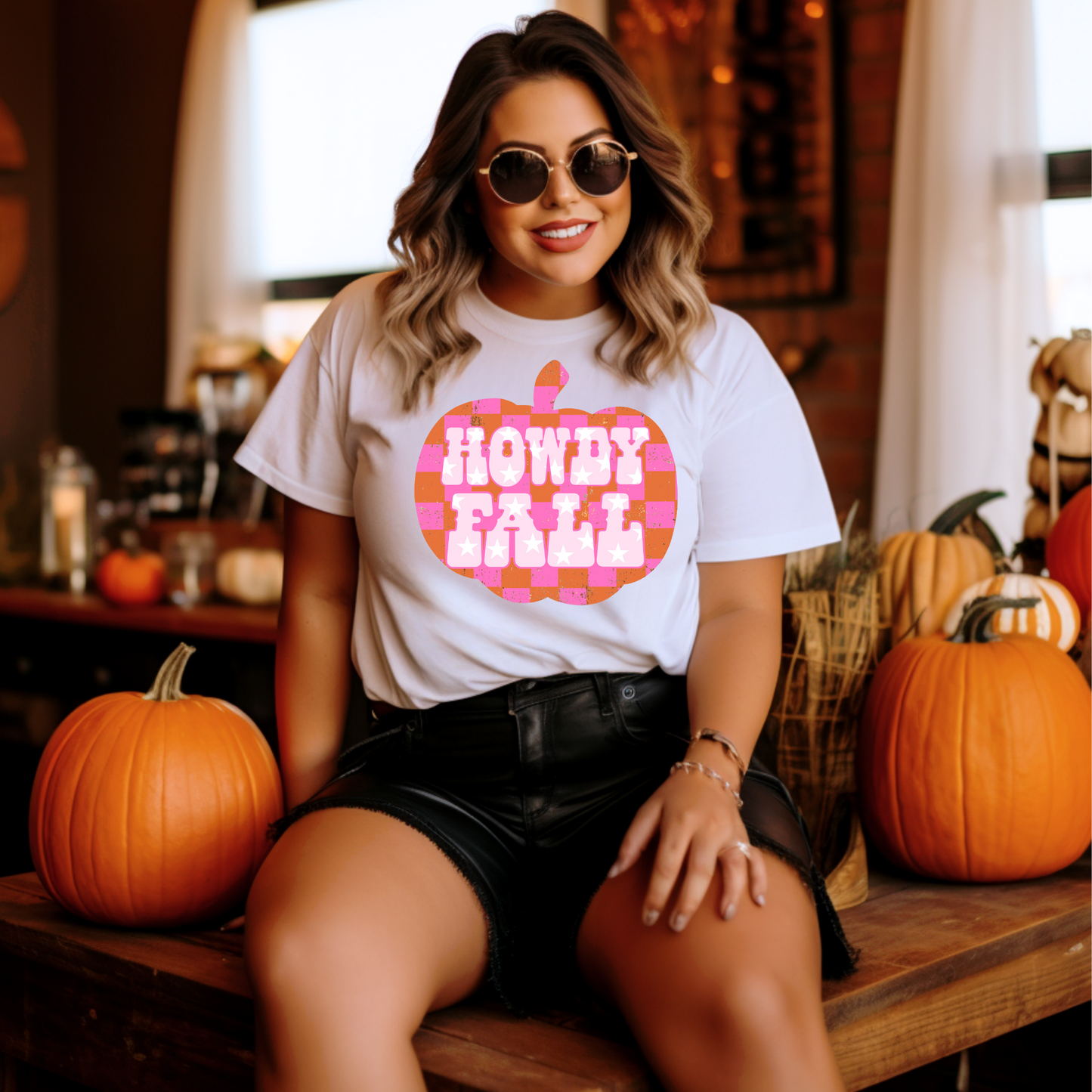 Howdy Fall Retro Pumpkin DTF Transfer