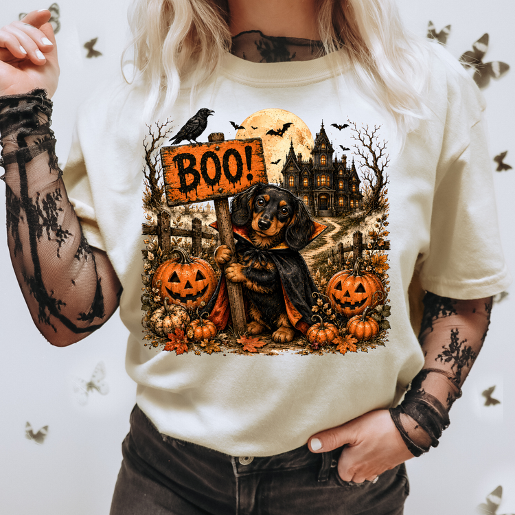 Boo Weenie Dog Halloween DTF Transfer